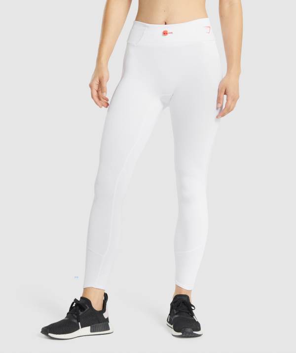 Damske Legíny Gymshark Pulse Biele | OK5267340